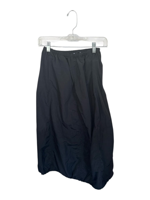 Zara Size S Black Polyamide Maxi Bottom Scrunch Elastic Waist Pockets Skirt Black / S