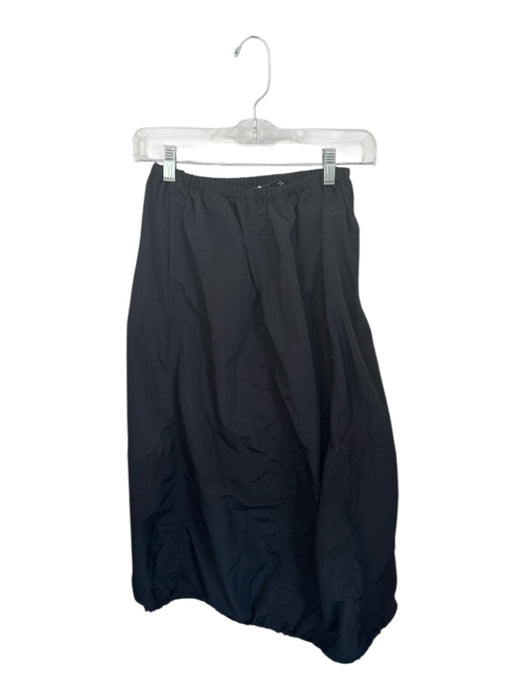 Zara Size S Black Polyamide Maxi Bottom Scrunch Elastic Waist Pockets Skirt Black / S