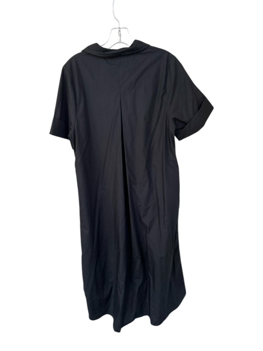 Entro Size M Black & Gold Cotton Short Cuff Sleeve Snap buttons Collar Dress Black & Gold / M