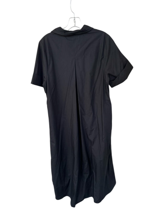 Entro Size M Black & Gold Cotton Short Cuff Sleeve Snap buttons Collar Dress Black & Gold / M
