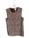 Entro Size M Brown & Cream Polyester Sleeveless Jaquard Flowers Shift Dress Brown & Cream / M