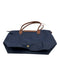 Longchamp Navy Synthetic Snap Button Rolled Handle Collapsible Tote Bag Navy / M