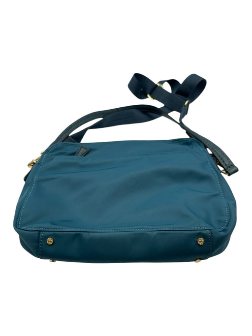 MZ Wallace Dark Teal Synthetic Zip Top Goldtone Hardware Crossbody Strap Bag Dark Teal / S