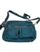 MZ Wallace Dark Teal Synthetic Zip Top Goldtone Hardware Crossbody Strap Bag Dark Teal / S