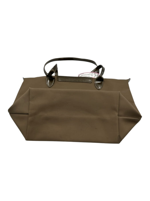 Longchamp Olive Synthetic Snap Button Rolled Handle Collapsible Tote Bag Olive / M