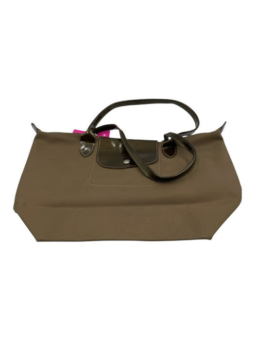 Longchamp Olive Synthetic Snap Button Rolled Handle Collapsible Tote Bag Olive / M