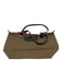 Longchamp Olive Synthetic Snap Button Rolled Handle Collapsible Tote Bag Olive / M