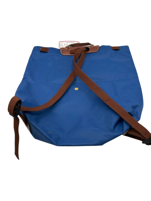 Longchamp Blue Synthetic Snap Button Adjustable Strap Collapsible Backpack Blue