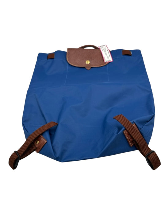 Longchamp Blue Synthetic Snap Button Adjustable Strap Collapsible Backpack Blue