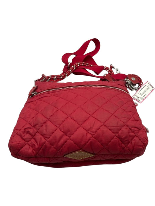 MZ Wallace Red Synthetic Zip Top Silvertone hardware Crossbody Strap Quilted Bag Red / S