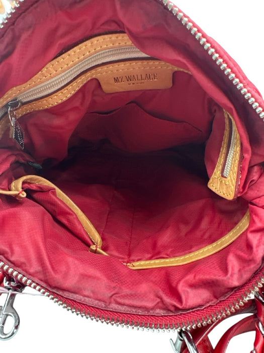 MZ Wallace Red Synthetic Zip Top Silvertone hardware Crossbody Strap Quilted Bag Red / S