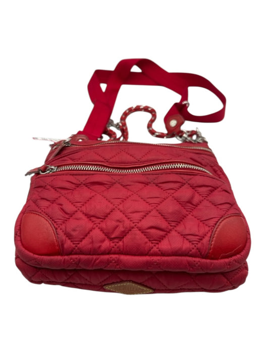 MZ Wallace Red Synthetic Zip Top Silvertone hardware Crossbody Strap Quilted Bag Red / S