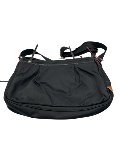 MZ Wallace Black Synthetic Zip Top Silvertone hardware Crossbody Strap Bag Black / S