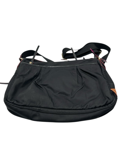 MZ Wallace Black Synthetic Zip Top Silvertone hardware Crossbody Strap Bag Black / S