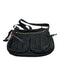 MZ Wallace Black Synthetic Zip Top Silvertone hardware Crossbody Strap Bag Black / S
