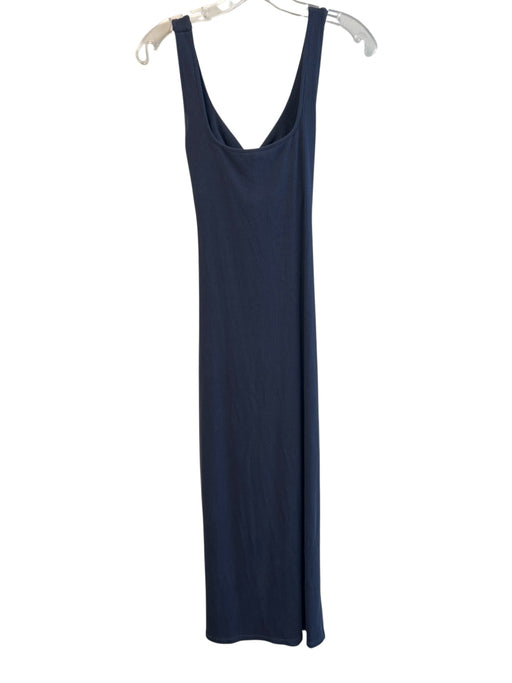 L Space Size S Navy Lyocell blend Scoop Neck Cross Over Ribbed Knit Maxi Dress Navy / S