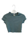 Alo Size S Sage green Nylon Blend Crew Neck Short Sleeve Rib Knit Cropped Top Sage green / S