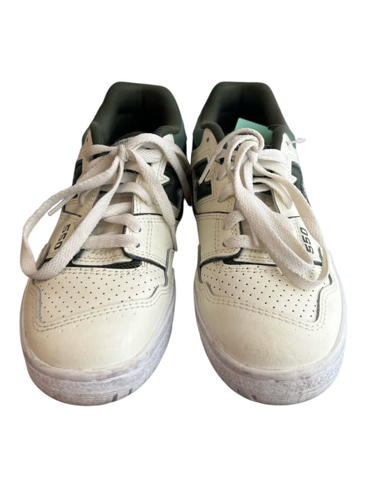 New Balance Shoe Size 6.5 Green & White Manmade Material Almond Toe Logo Shoes Green & White / 6.5