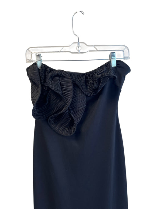 ASOS Design Size 4 Black Polyester Strapless bodycon Micropleat Crinkle Dress Black / 4