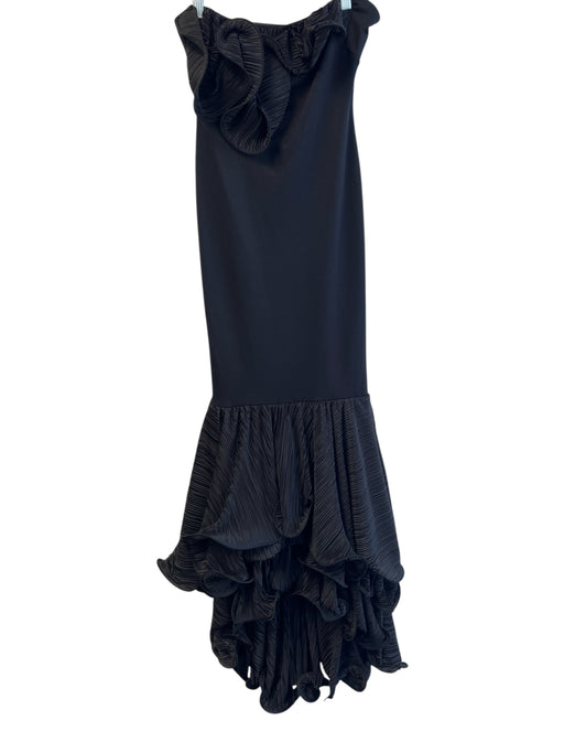 ASOS Design Size 4 Black Polyester Strapless bodycon Micropleat Crinkle Dress Black / 4
