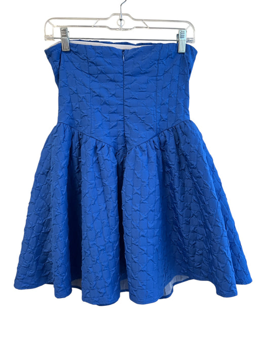 Vestique Size S Blue Polyester Strapless Back Zip Quilted Knee length Dress Blue / S