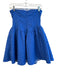 Vestique Size S Blue Polyester Strapless Back Zip Quilted Knee length Dress Blue / S