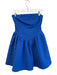 Vestique Size S Blue Polyester Strapless Back Zip Quilted Knee length Dress Blue / S