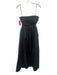 Tanya Taylor Size 00 Black Polyester Sleeveless Midi Gathered Pleated Dress Black / 00