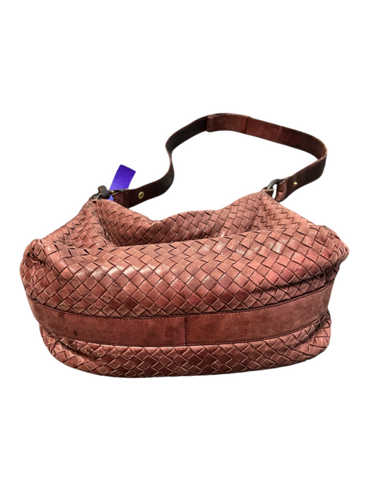 Bottega Veneta Burgundy Leather Woven Shoulder & Crossbody Straps Top Zip Bag Burgundy / Medium