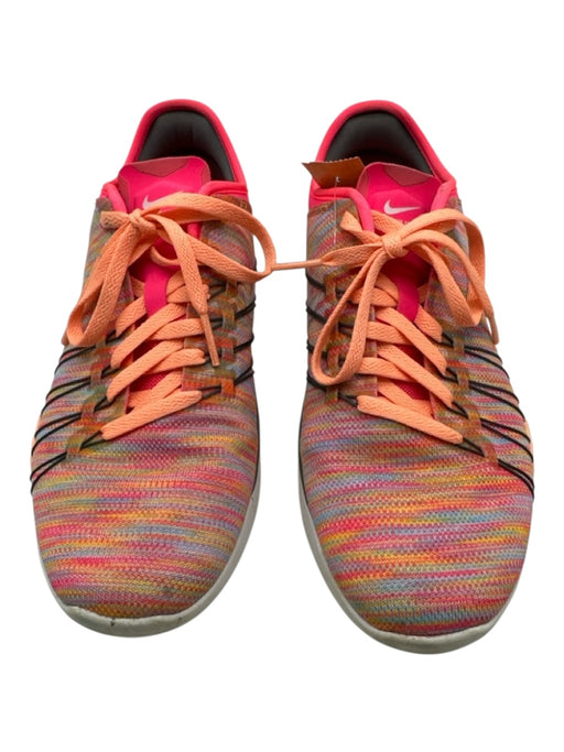 Nike Shoe Size 6 Pink & Orange Print Synthetic Stripe Laces Low Top Sneakers Pink & Orange Print / 6