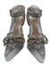 Mach & Mach Shoe Size 38 Silver Leather & PVC Pointed Toe Crystals Bow Pumps Silver / 38