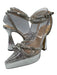 Mach & Mach Shoe Size 38 Silver Leather & PVC Pointed Toe Crystals Bow Pumps Silver / 38