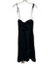 Reformation Size 4 Black Linen Spaghetti Strap Shirred Cups Side Slit Dress Black / 4