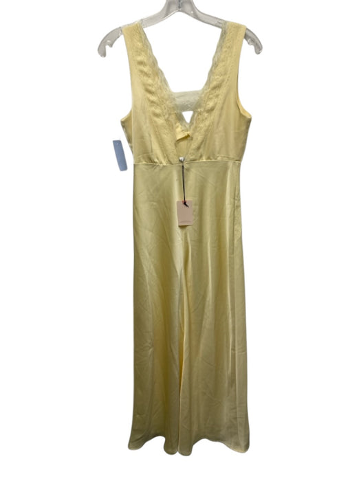 Sincerely Jules Size Medium Butter Yellow Polyester Sleeveless Lace Trim Dress Butter Yellow / Medium