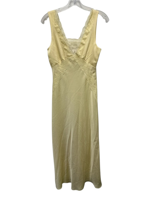 Sincerely Jules Size Medium Butter Yellow Polyester Sleeveless Lace Trim Dress Butter Yellow / Medium