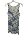 Reformation Size 6 Blue & White Rayon Sleeveless Floral Racerback Dress Blue & White / 6