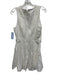 Reformation Size 6 White Linen Sleeveless V Neck Button Detail godet hem Dress White / 6