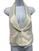 Simkhai Size 4 Ivory White Wool Blend Sleeveless Button Front Satin Trim Top Ivory White / 4