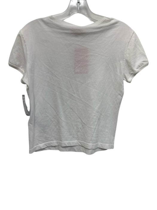 Diesel Size Medium White Cotton Cap Sleeve Logo Cut Out Top White / Medium