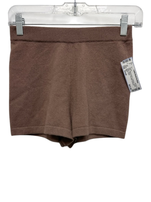 Else Size Small Mauve Brown Cashmere Elastic Waist Ribbed Knit Mini Shorts Mauve Brown / Small