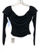 Majorelle Size Small Black Nylon Long Sleeve Ruched Cropped Top Black / Small
