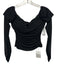 Majorelle Size Small Black Nylon Long Sleeve Ruched Cropped Top Black / Small