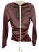 Mistress Rocks Size S Burgandy PU Leather Blend Long Sleeve Side Slit Top Burgandy / S