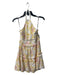 Majorelle Size XS White, Pink & Yellow Cotton Halter Perforated Back Zip Dress White, Pink & Yellow / XS