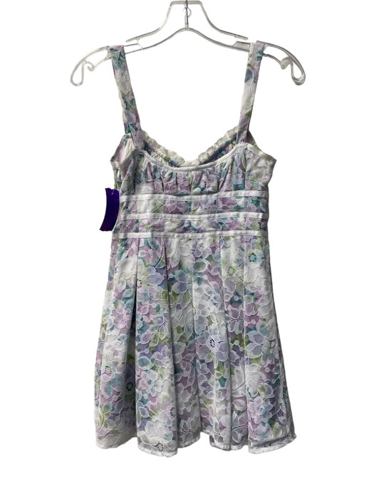 For Love & Lemons Size XS Purple, Green & white Nylon Mini Pleated Dress Purple, Green & white / XS