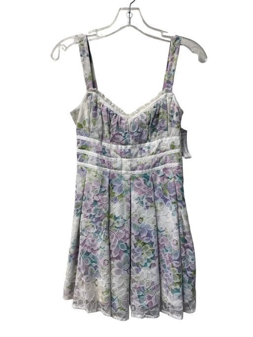 For Love & Lemons Size XS Purple, Green & white Nylon Mini Pleated Dress Purple, Green & white / XS