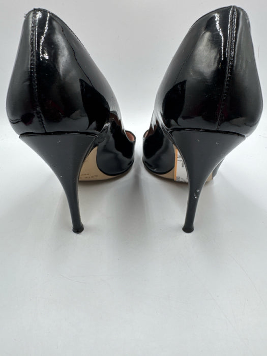 Kate Spade Shoe Size 7 Black Leather Upper Patent Pointed Almond Toe Pumps