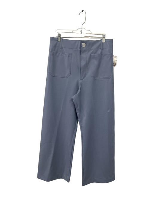 Maeve Size 32 Tall Blue Gray Viscose Blend Wide Leg High Rise Flat Pocket Pants Blue Gray / 32 Tall