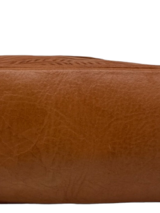 American West light brown Leather Shoulder Strap Carved silver hardware Bag light brown / Small