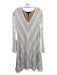 BCBG Maxazria Size Large White & Nude Polyester Blend Lace Flare Hem Dress White & Nude / Large